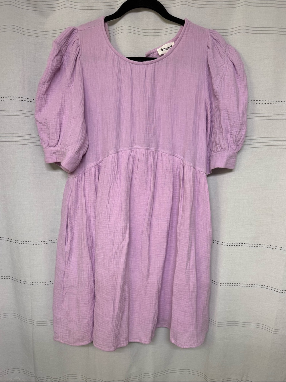 &Merci Women's Lavender Puff-Sleeve Mini Dress